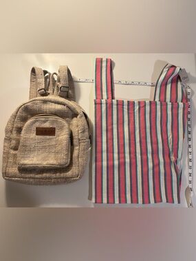 Free People Bag BNWT & Hemp Backpack (small) in
Canvas color EUC